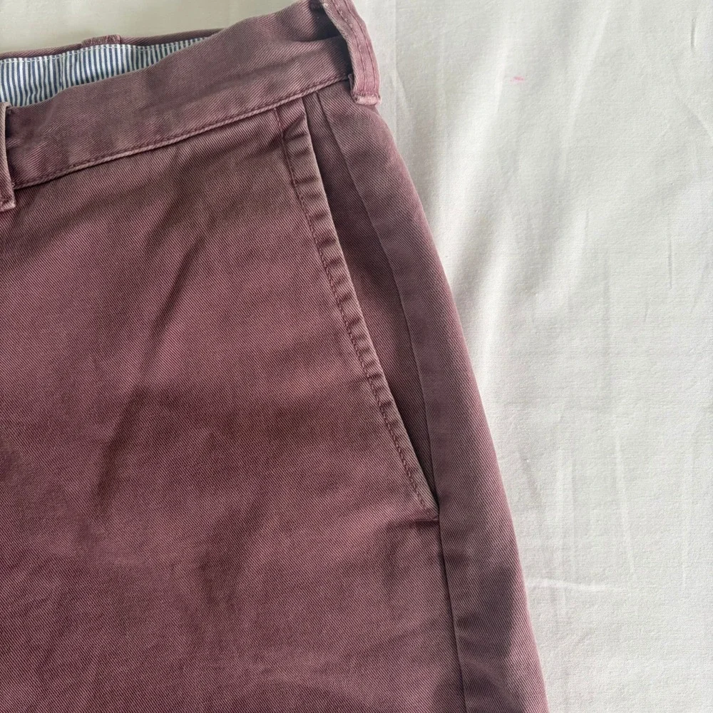 Vintage J.Crew Men's 36 Burgundy Plum Cotton Chino‎ Shorts Dadcore Golf Summer
